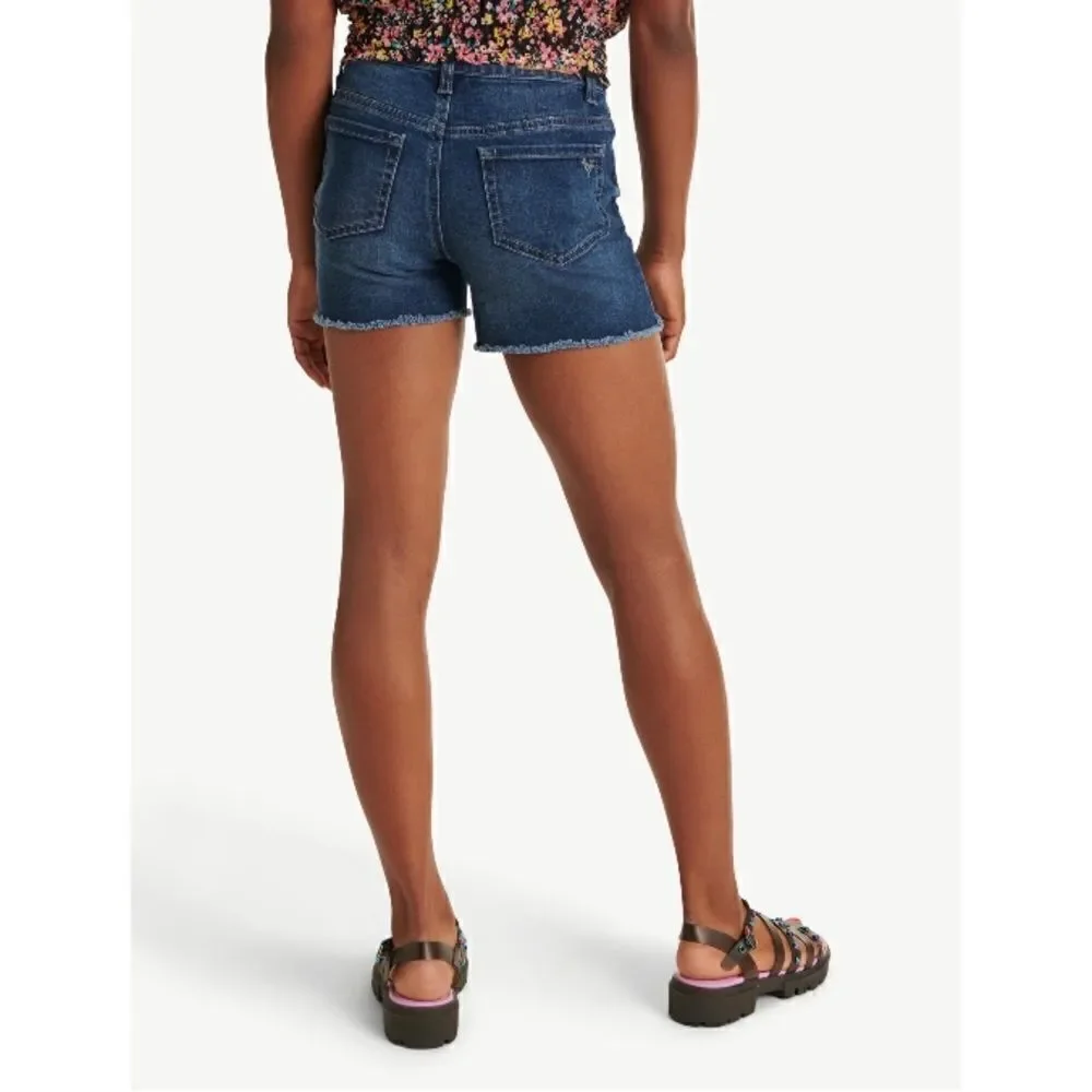 Justice Girl's Highrise Denim Distressed Midi Shorts 2-Pack Size 14